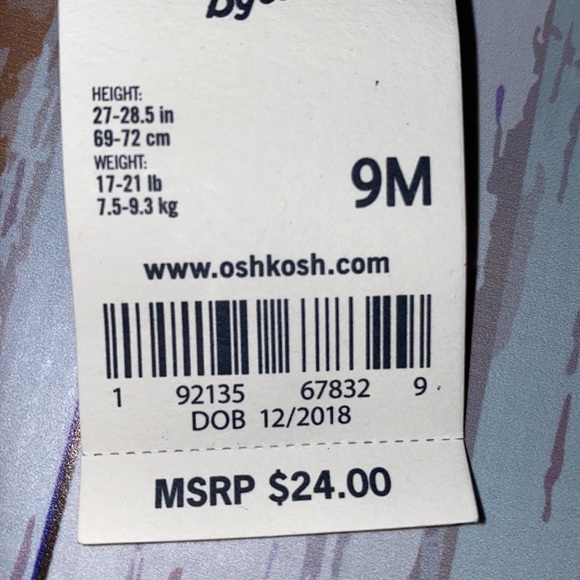 Oshkosh 9 months Plaid Bodysuit NWT - Picture 7 of 7